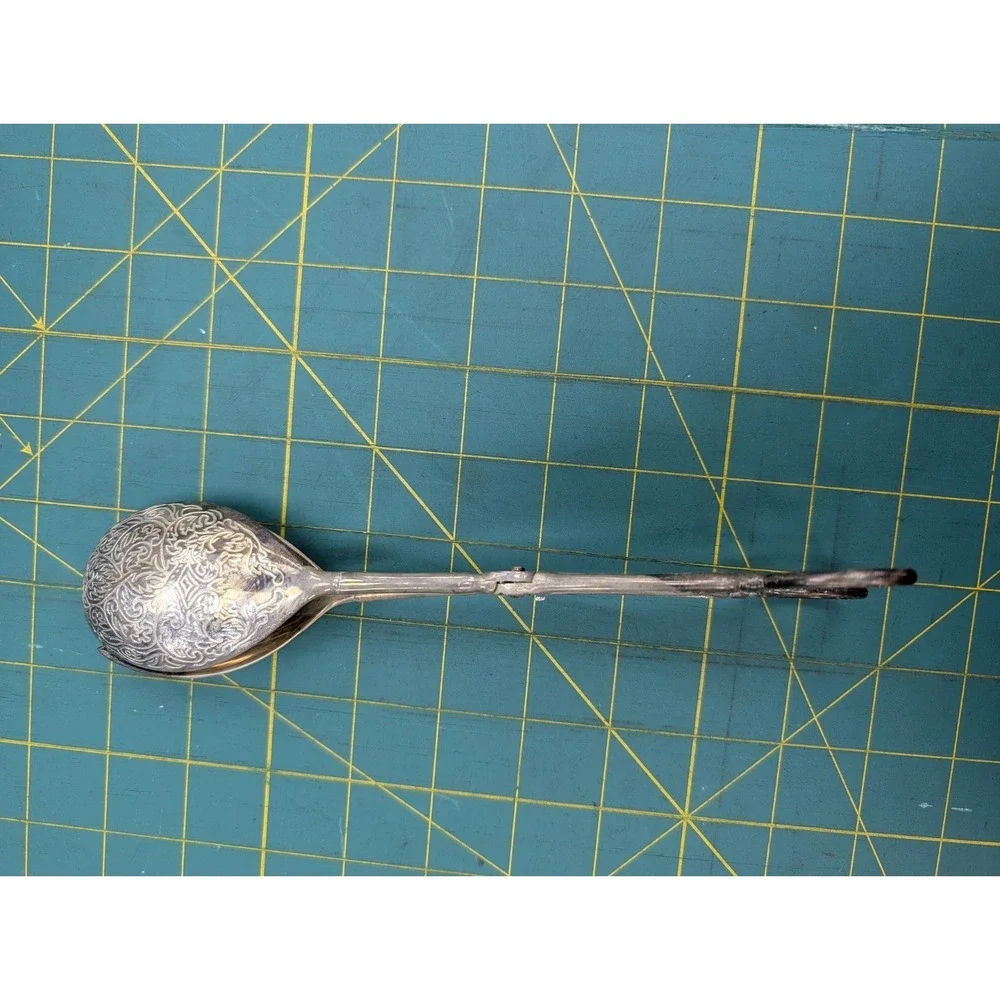 Vintage Silver Plate Salad Tongs Fork Spoon Combo 8.5